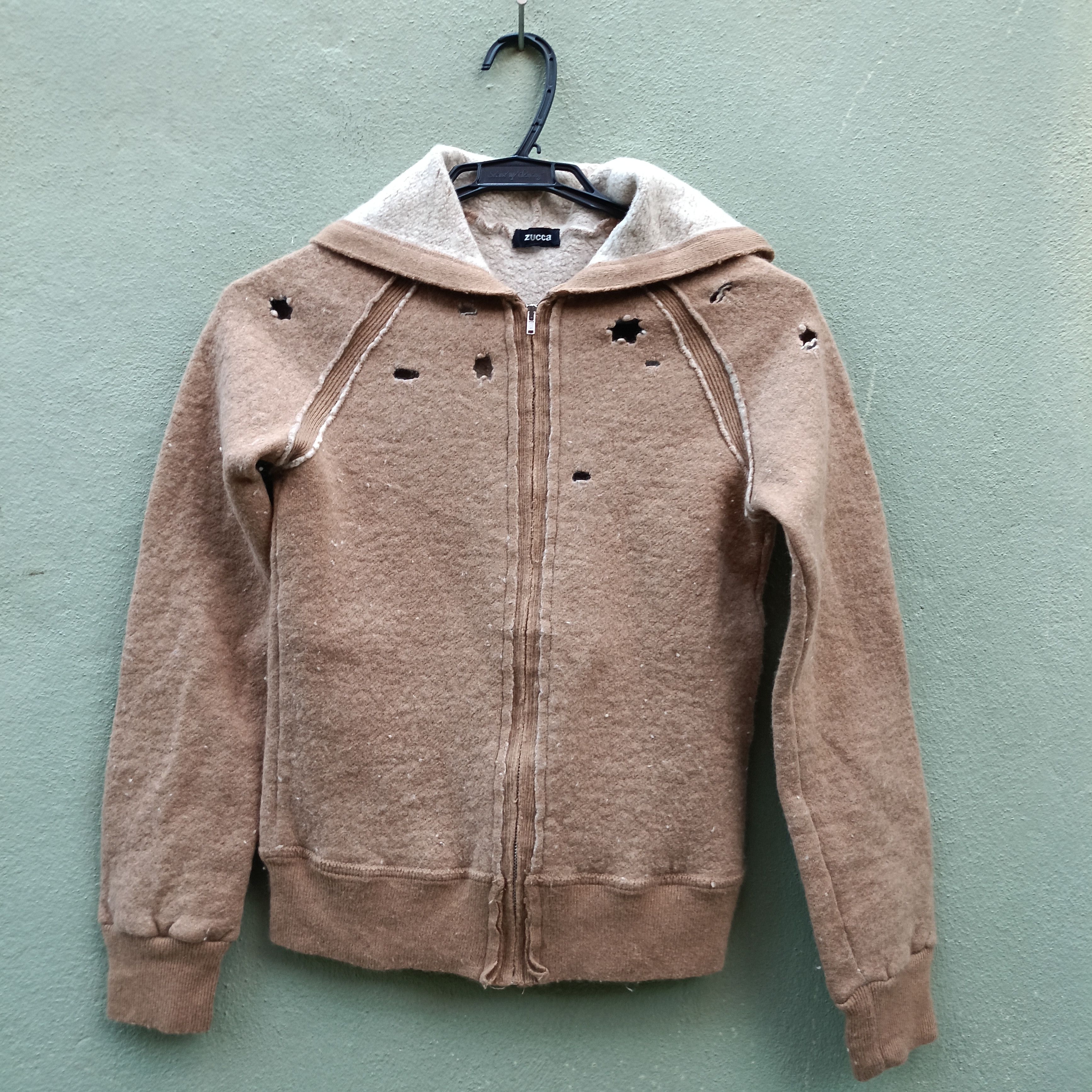 Zucca Zucca Distressed Zip-Up Hoodie jacket Size S / US 4 / IT 40 - 1 Thumbnail