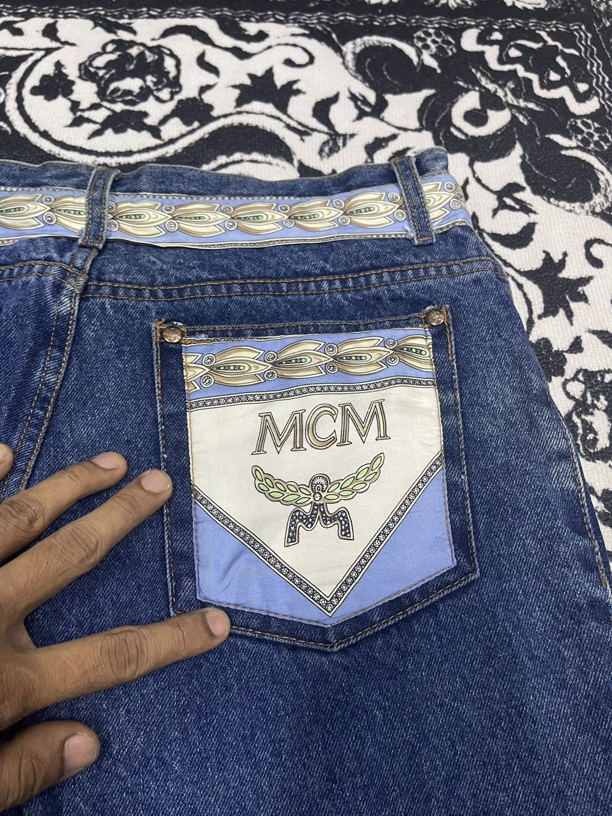 MCM 90s MCM DENIM BAGGY JEANS RARE DESIGN Size US 30 / EU 46 - 17 Thumbnail
