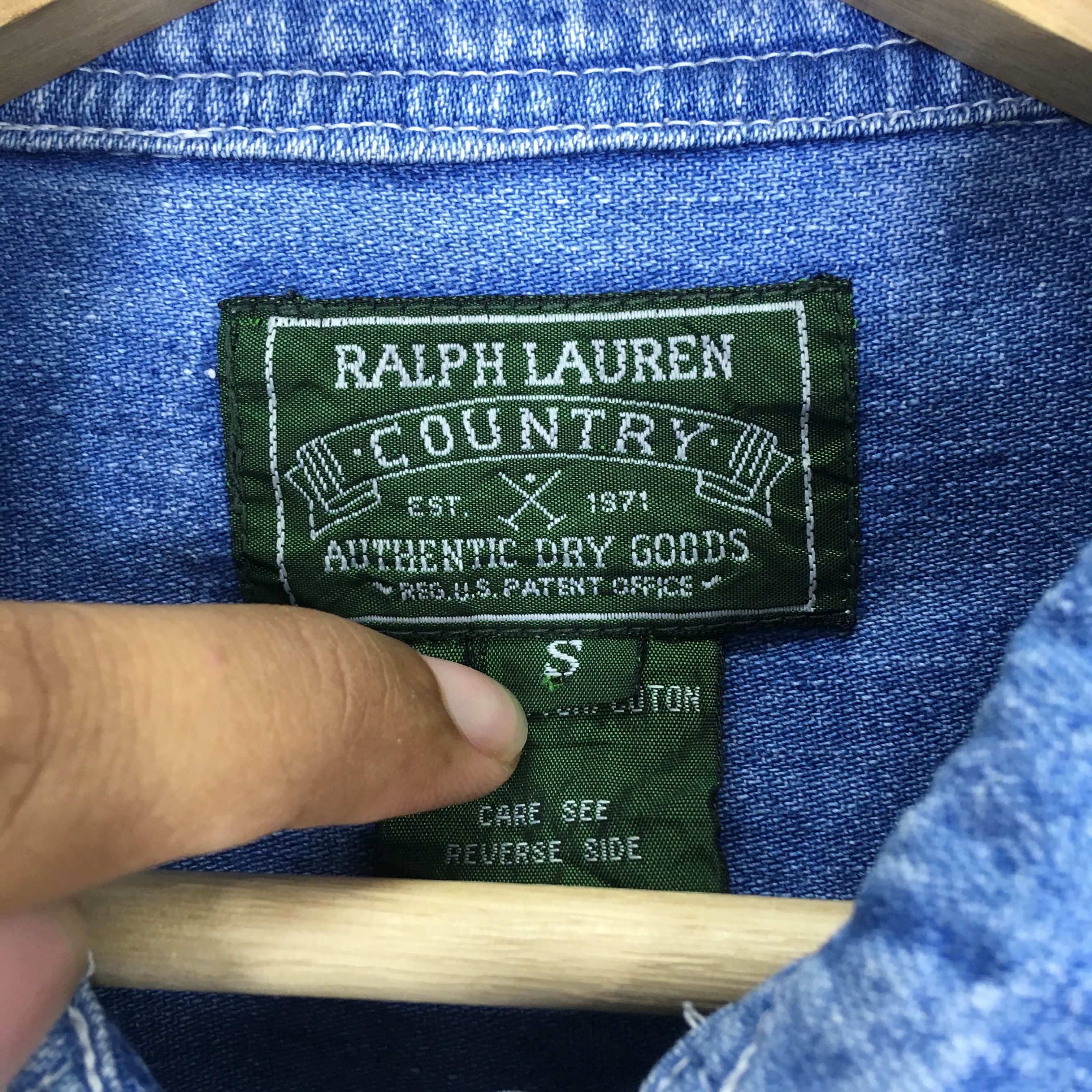 Polo Ralph Lauren Vintage 90s Polo Ralph Lauren Denim Shirt Polo RL Work Shirt Size US M / EU 48-50 / 2 - 9 Thumbnail