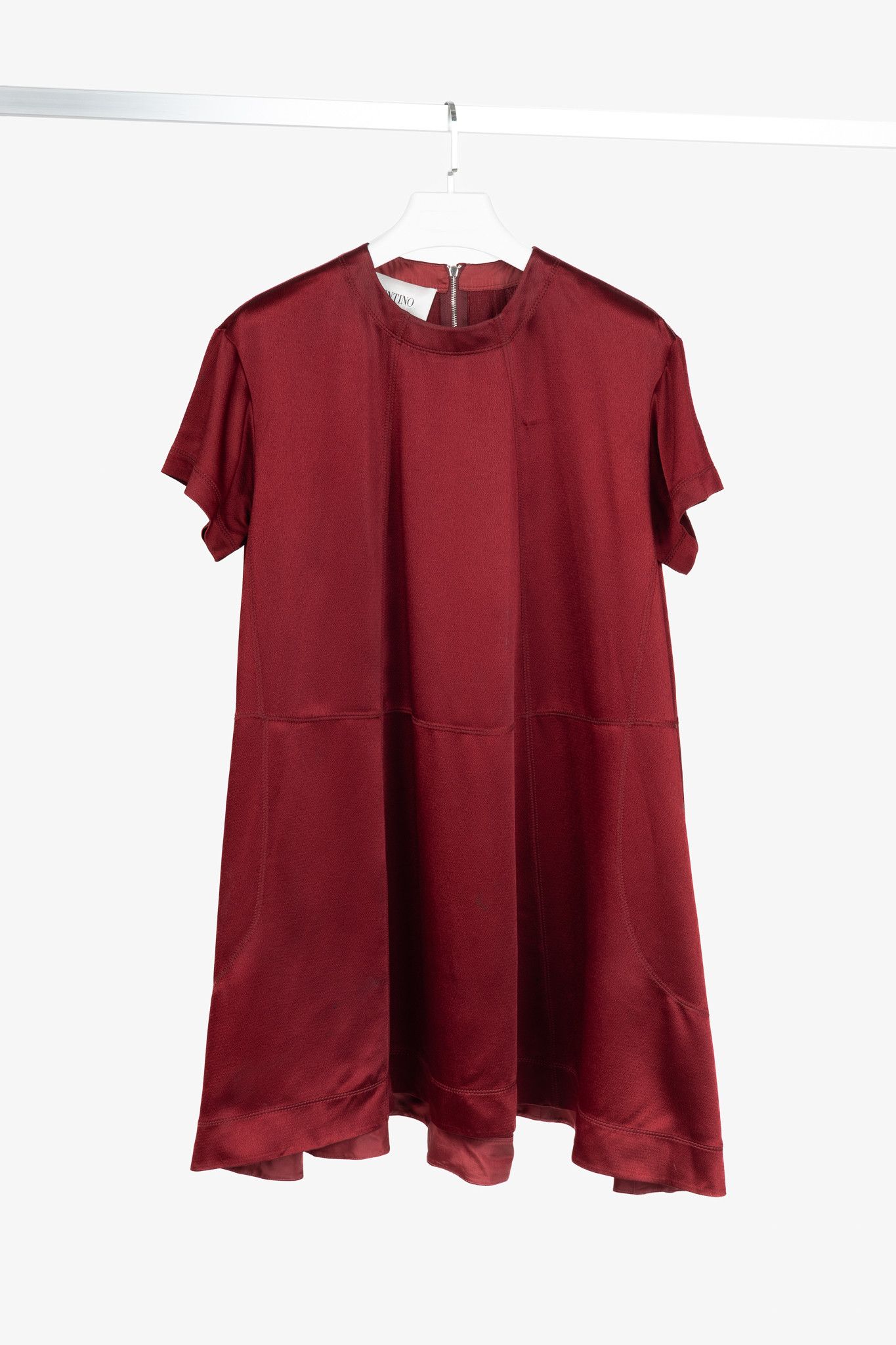 Valentino Valentino Red Envers-Satin Swing Dress Size M / US 6-8 / IT 42-44 - 1 Thumbnail