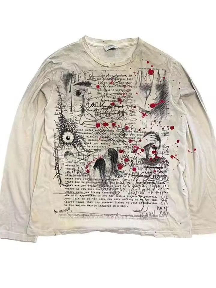 Japanese Brand Vintage Style Dirty Washed T-shirts Size US XXL / EU 58 / 5 - 1 Thumbnail
