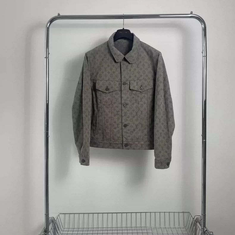 Louis Vuitton LOUIS VUITTON Grey denim full print jacket 2504-Nextarrow Size US L / EU 52-54 / 3 - 1 Thumbnail