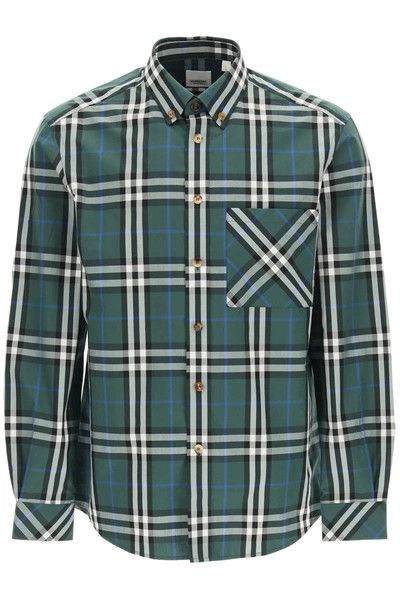 image of Burberry O1Srvl11E0524 Long Sleeve Check Cotton Shirt In Multicolor, Men's (Size XL)