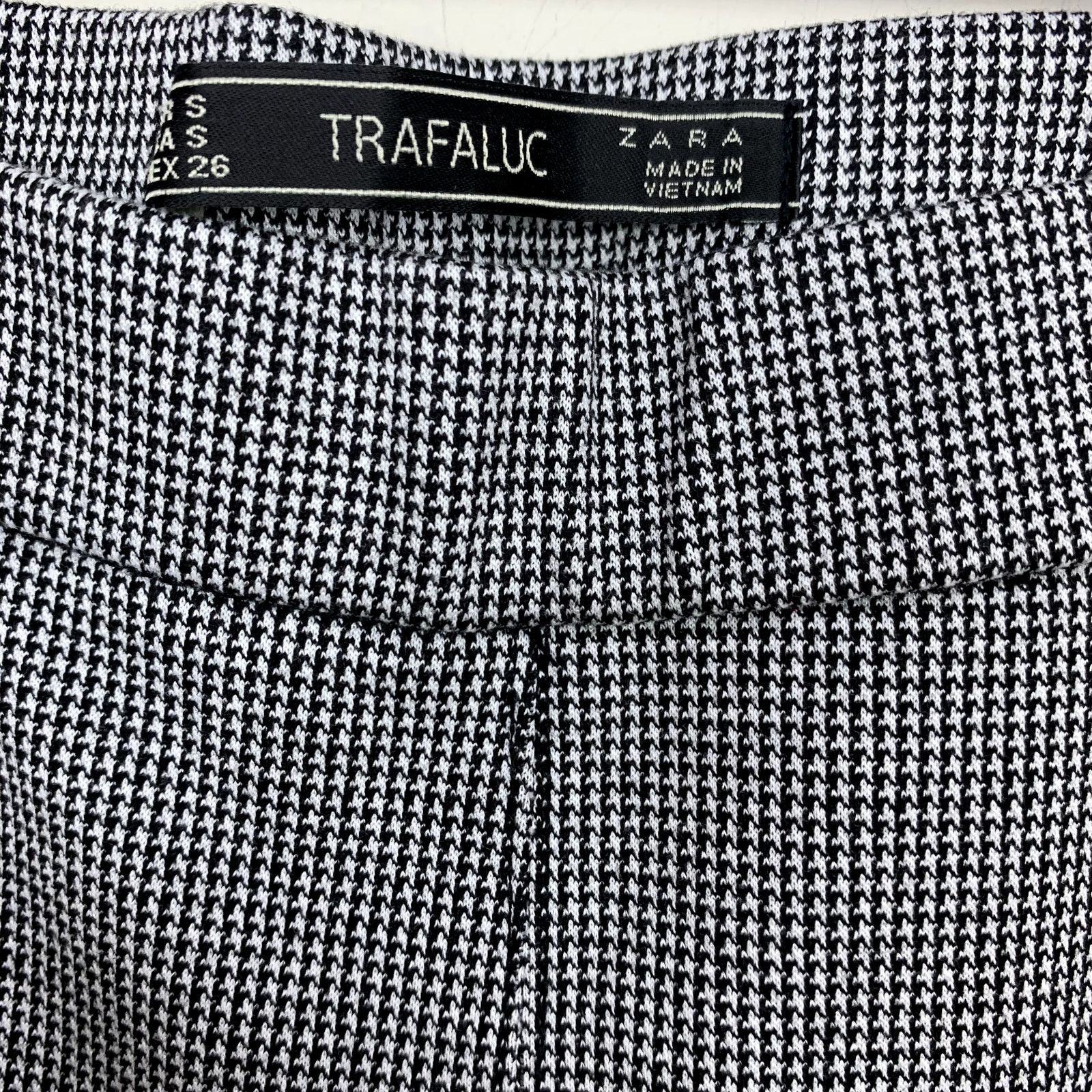 Zara Zara Black White Houndstooth Ponte Knit Ankle Flare Pants S Size 27" / US 4 / IT 40 - 7 Thumbnail