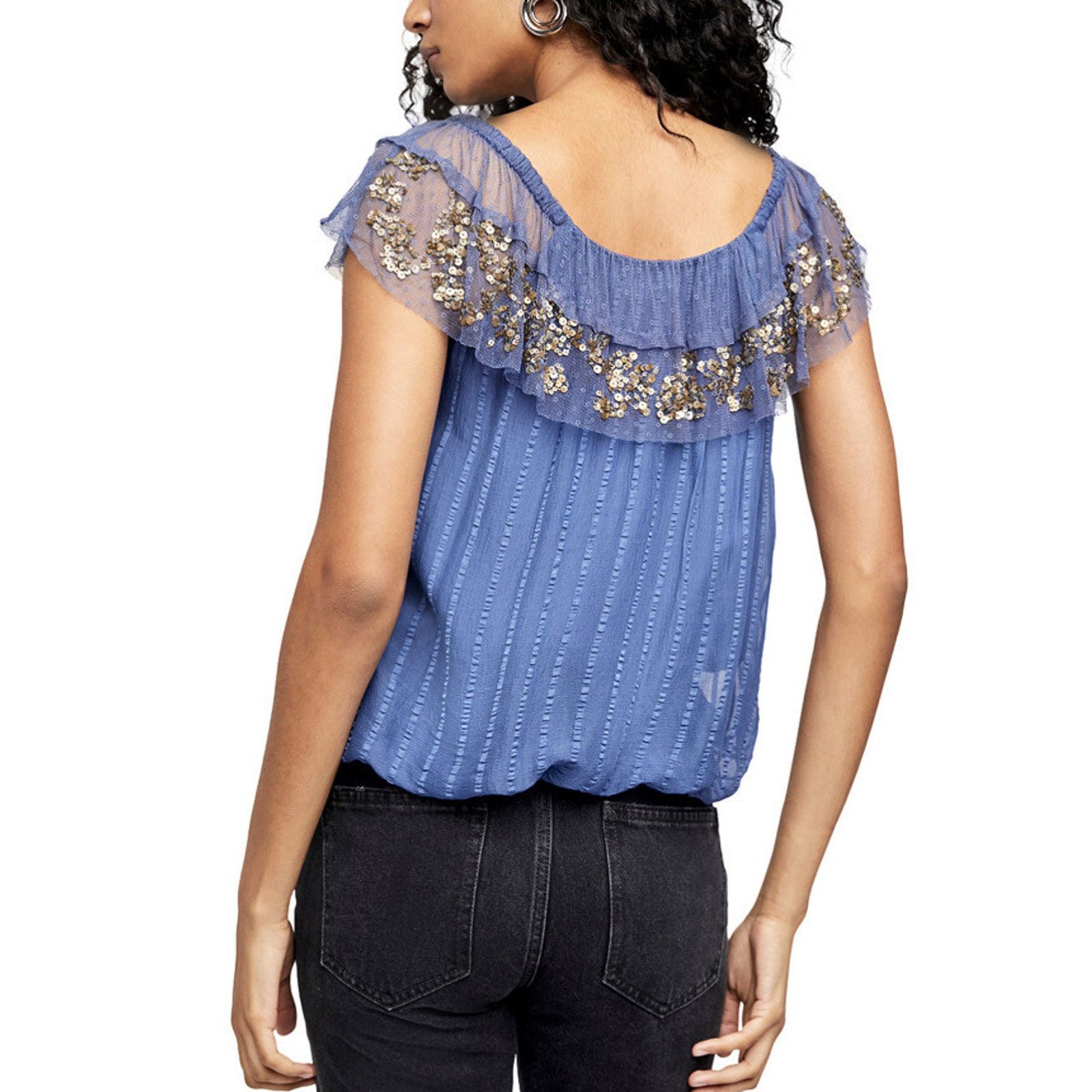 Free People Free People Elisas Of The Sholder Top Wild Blue A003037 Size S / US 4 / IT 40 - 8 Thumbnail