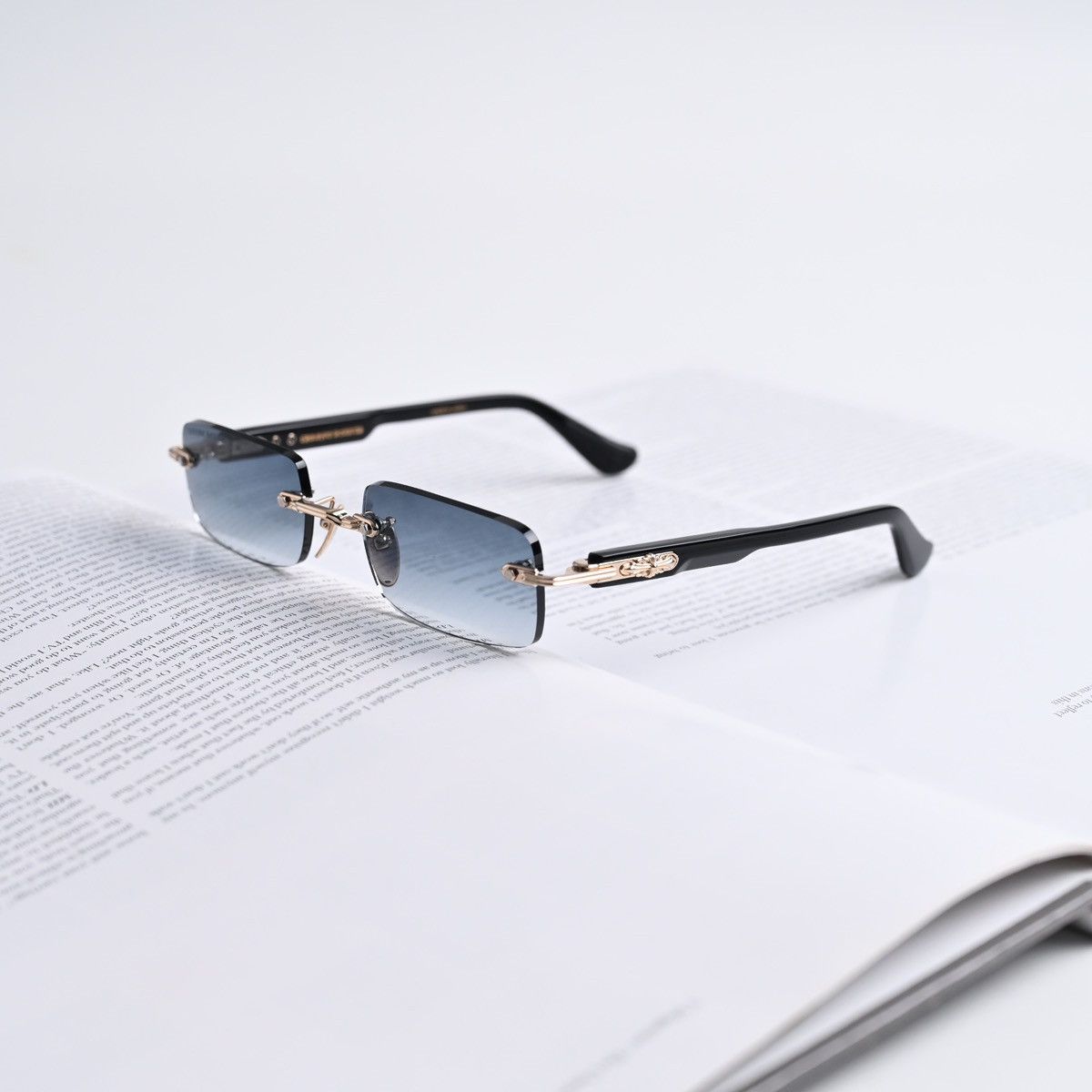 Chrome Hearts CHROME HEARTS DEEP I GOLD PLATED-BLACK-PLASTIC-SUN SUNGLASSES Size ONE SIZE - 1 Thumbnail