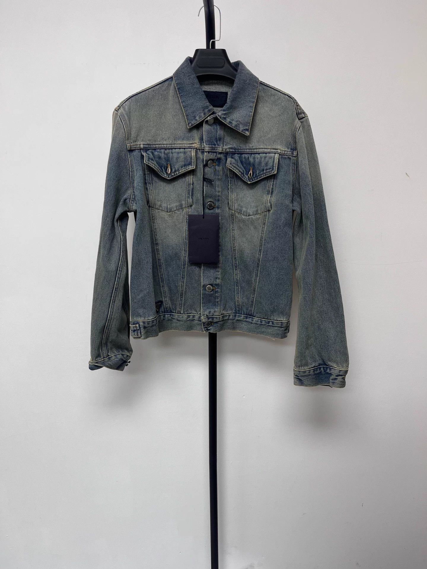 Prada PRADA Logo Denim Jacket Men's Light Blue L Size US L / EU 52-54 / 3 - 1 Thumbnail