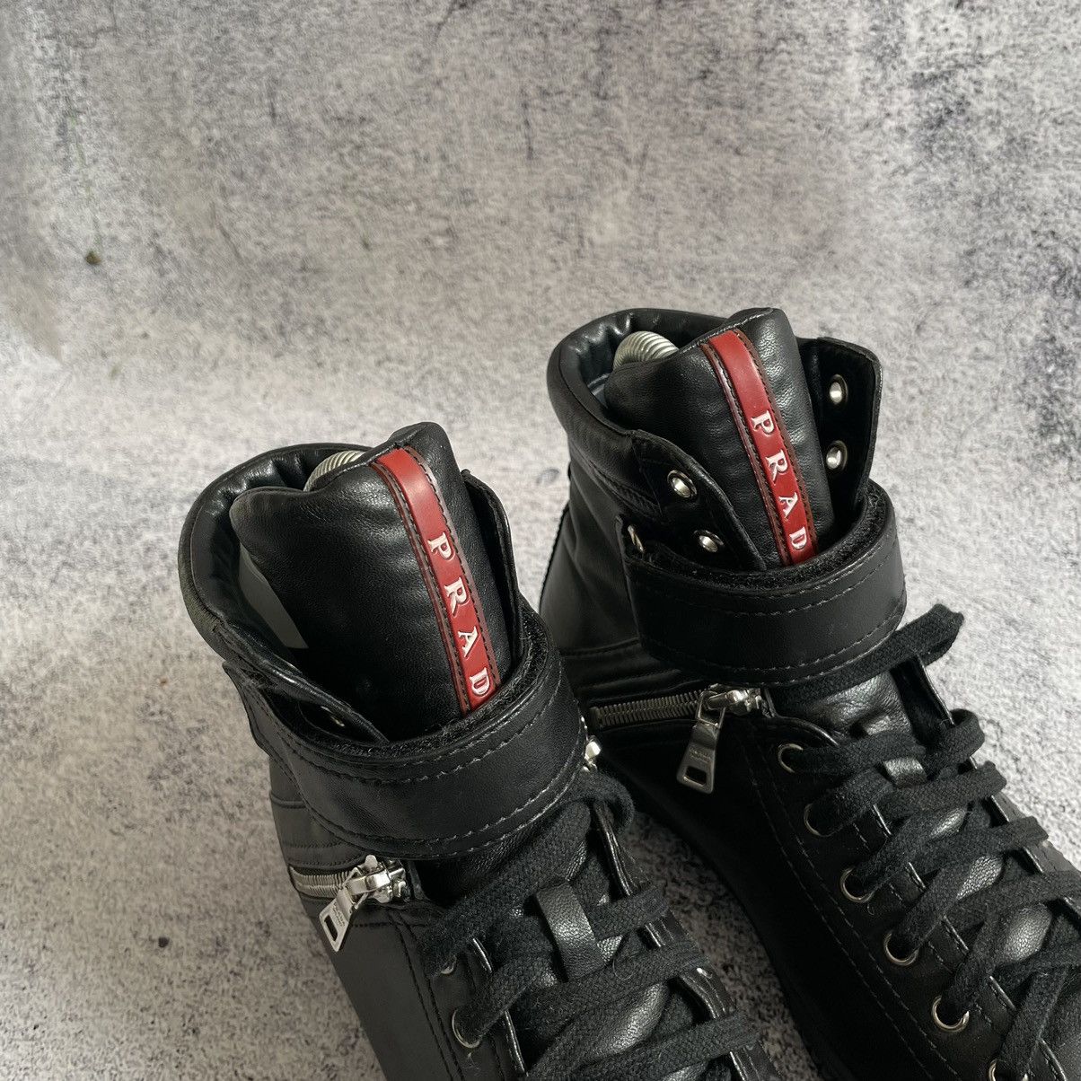 Prada Prada High Top Sneakers Double Zip Black Hi Shoes Vintage Size 37 Size US 7 / IT 37 - 7 Thumbnail