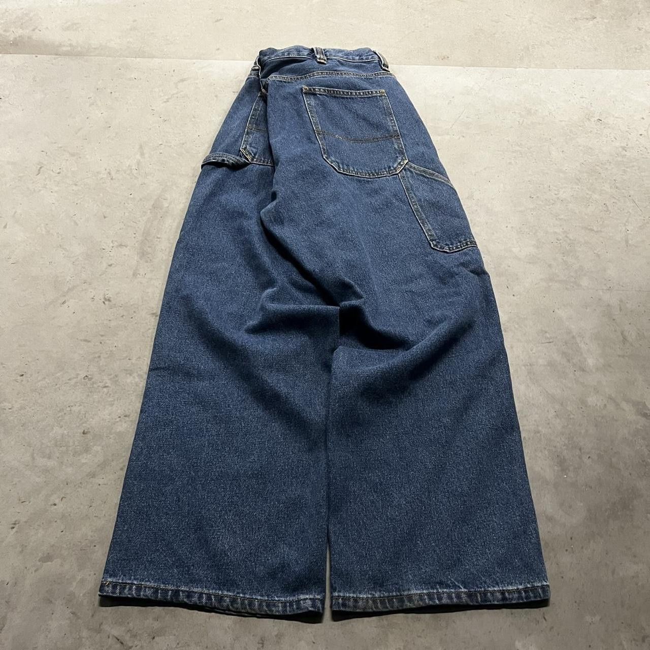 Japanese Brand × Vintage Vintage Y2K Super Baggy Wide Leg Dark wash Denim Jeans! Size US 40 / EU 56 - 6 Thumbnail