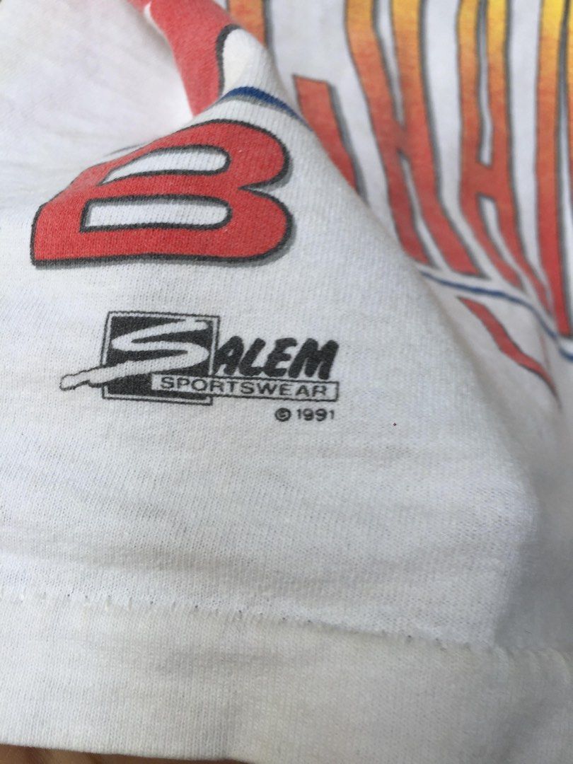 NBA × Salem Sportswear Vintage 1991 Chicago Bulls NBA World Champs T-Shirt Size US L / EU 52-54 / 3 - 5 Thumbnail