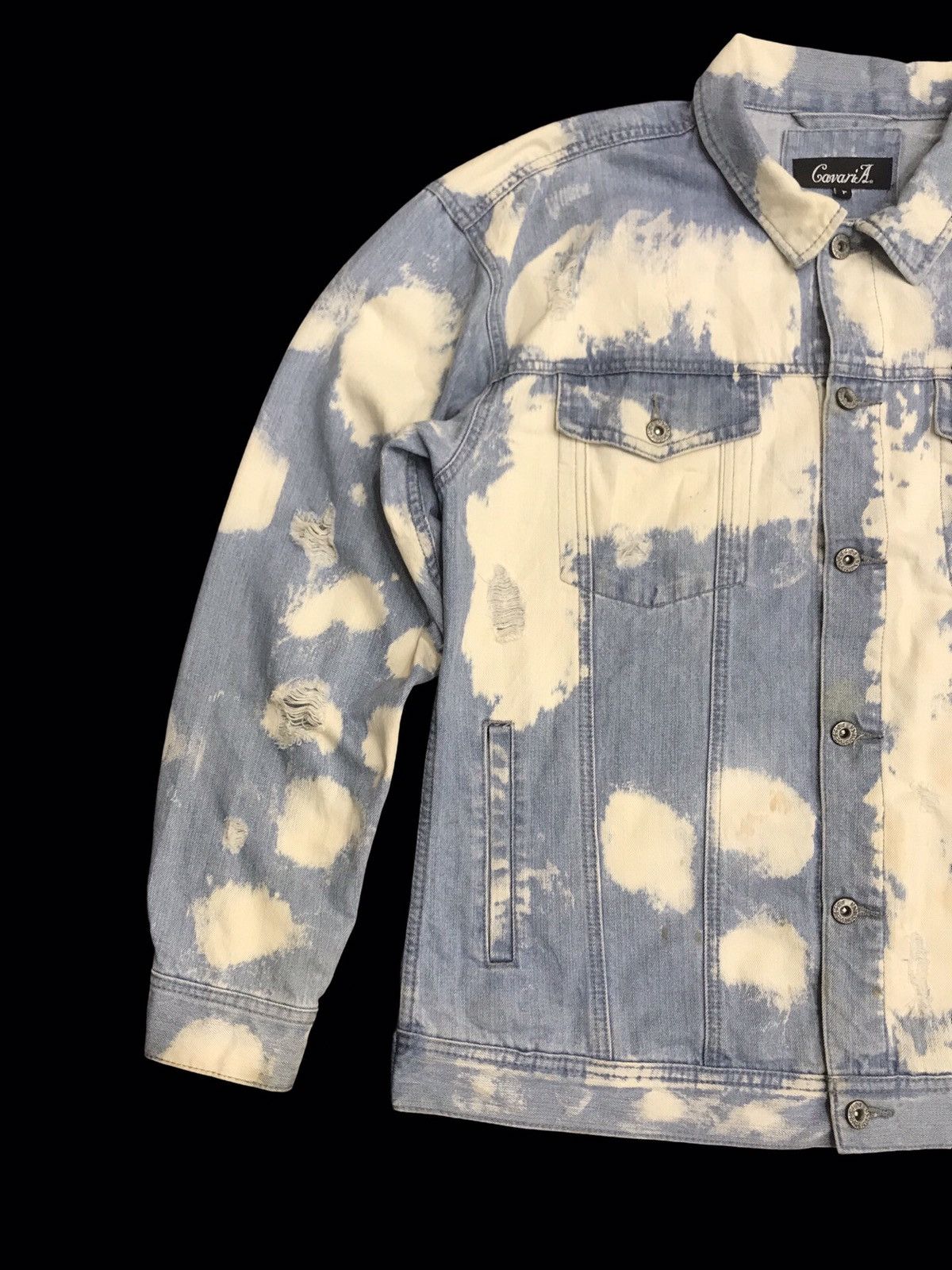 Japanese Brand 💥DENIM ART💥CavariA Rare Bleached Japan Trucker Denim F229 Size US XL / EU 56 / 4 - 3 Thumbnail