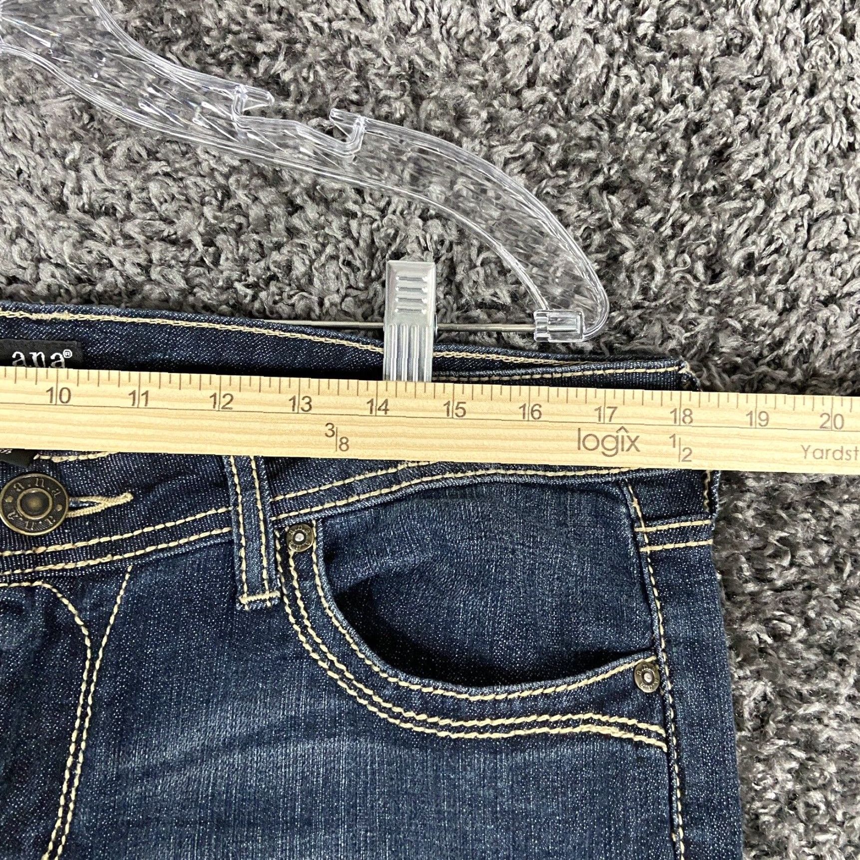 Vintage a.n.a Women's Blue Skinny Jeans 12 Size 34" / US 12 / IT 48 - 7 Thumbnail