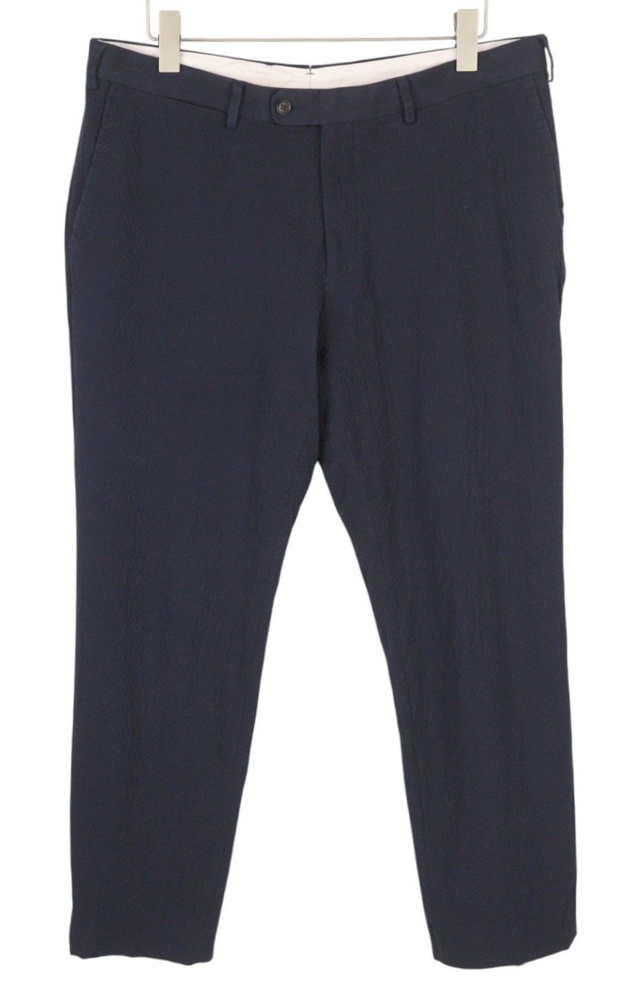 Suitsupply SOHO UK46R Dark Blue Seersucker Tapered Trousers 86721 Size 46R - 1 Thumbnail