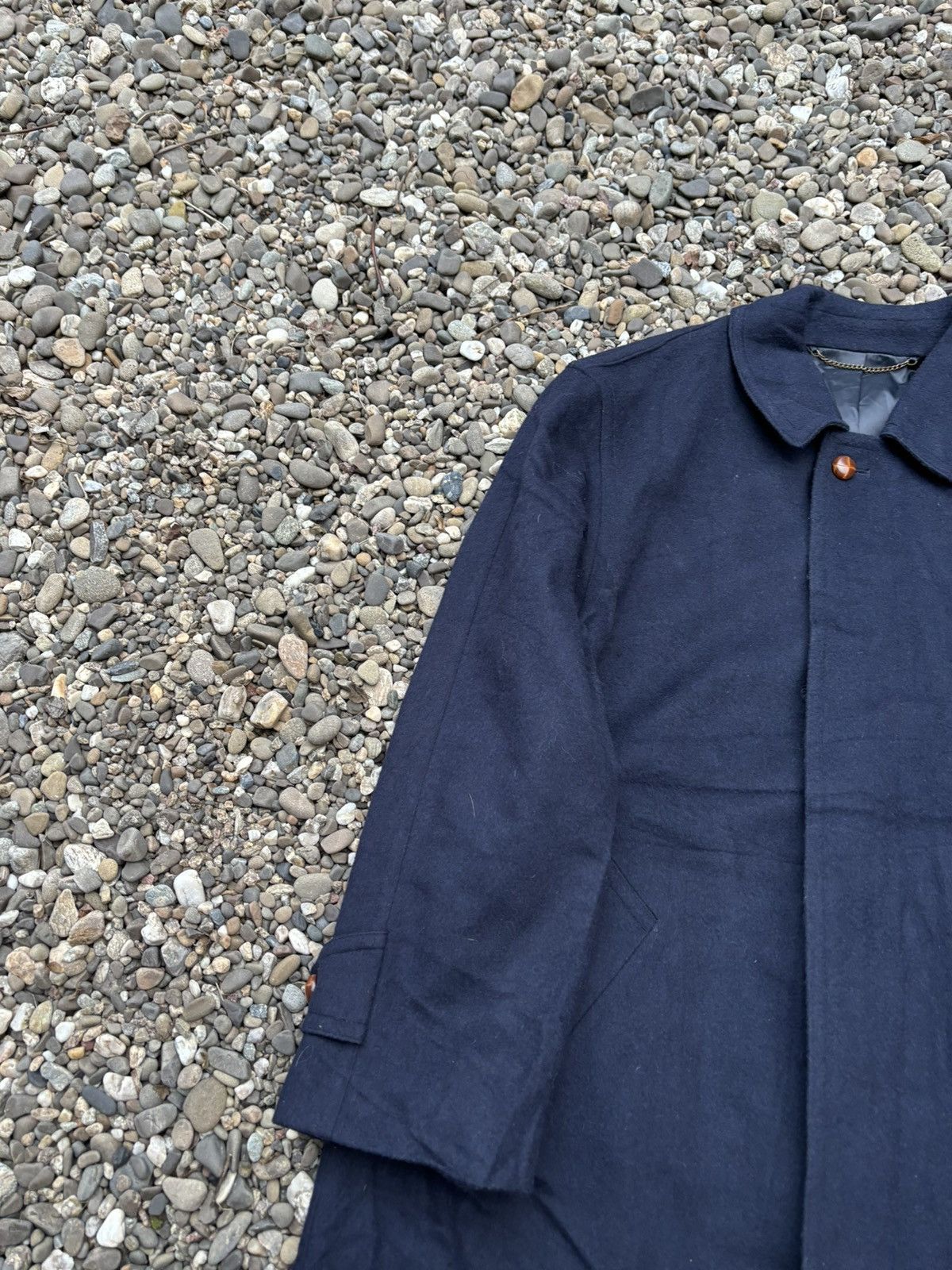 Vintage Vintage Long Wool Navy Coat Size US XL / EU 56 / 4 - 5 Thumbnail