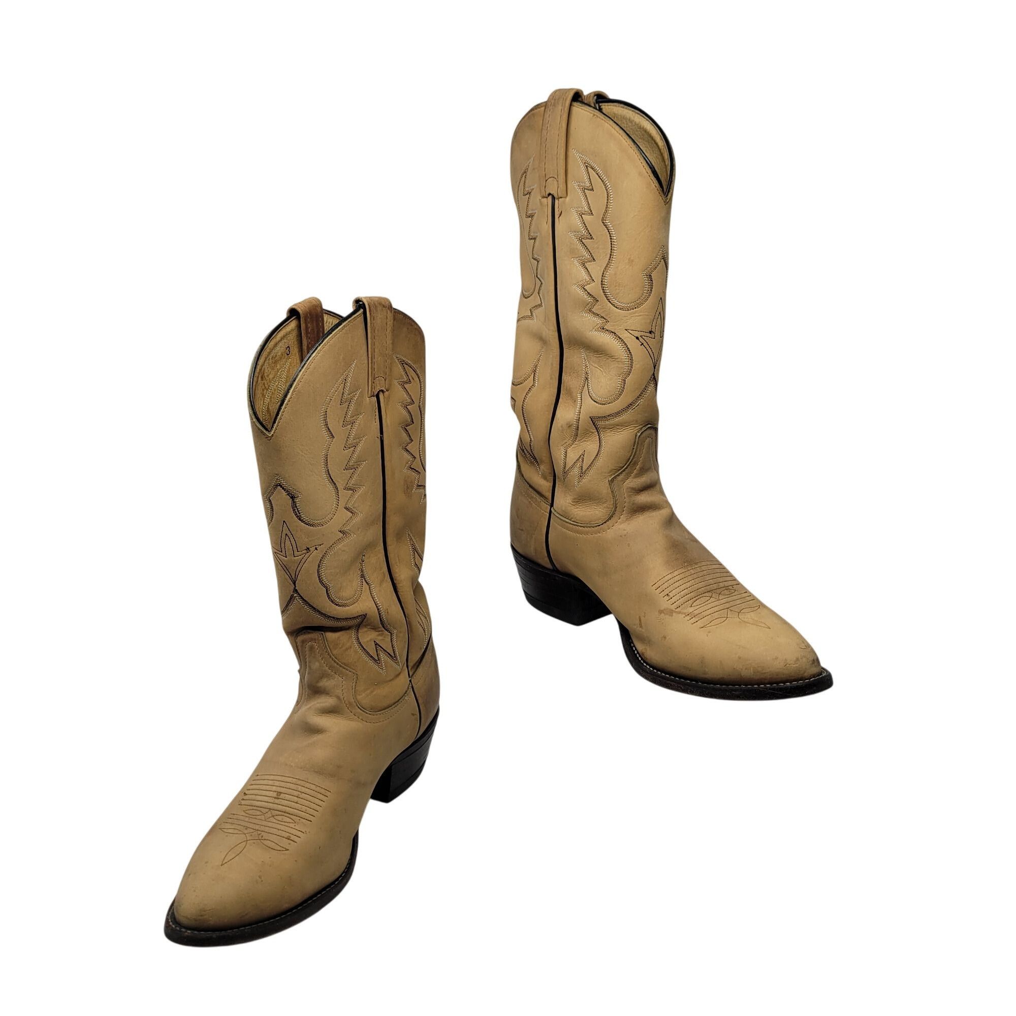 Tony Lama VTG Mens Tony Lama Tan Leather Western Cowboy Boots Sz 9.5 E Size US 9.5 / EU 42-43 - 1 Thumbnail