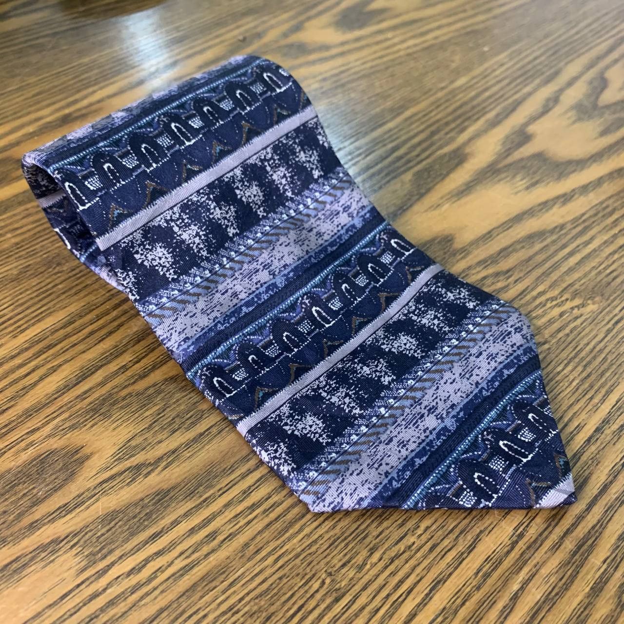 Other Cristafaro Navy Blue& White Silk necktie Size ONE SIZE - 2 Thumbnail
