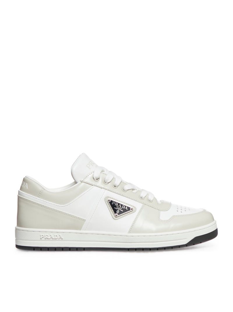 image of Prada Downtown Leather Sneakers in White, Men's (Size 10)
