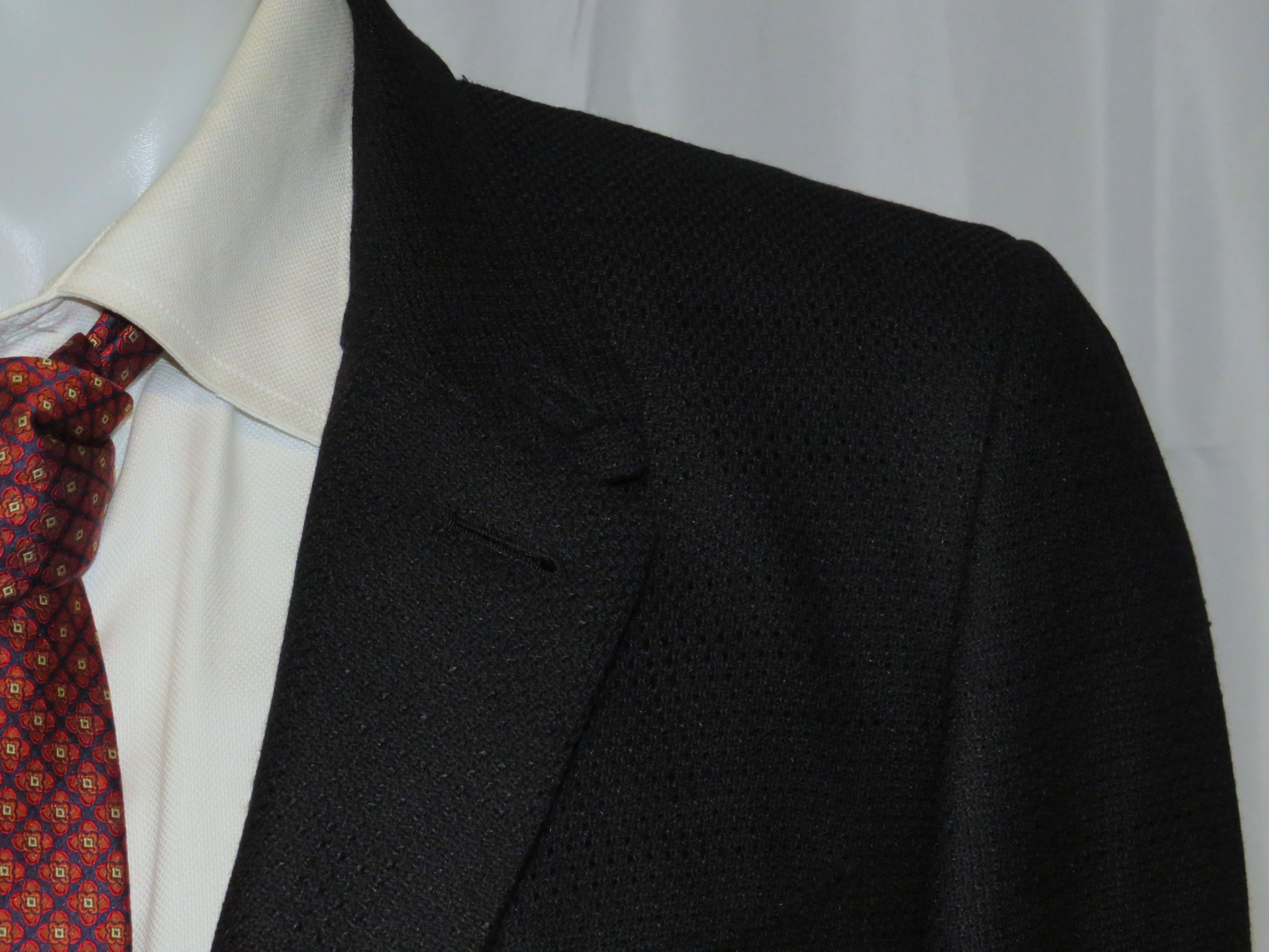 Ermenegildo Zegna Couture Black Hopsack Silk Blend Two Button Blazer 42R NWT Size 42R - 6 Thumbnail