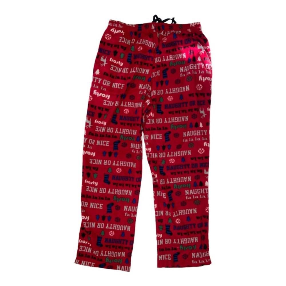 Designer Naughty Or Nice Fleece Holiday Pajama Pants Medium Size ONE SIZE - 5 Thumbnail