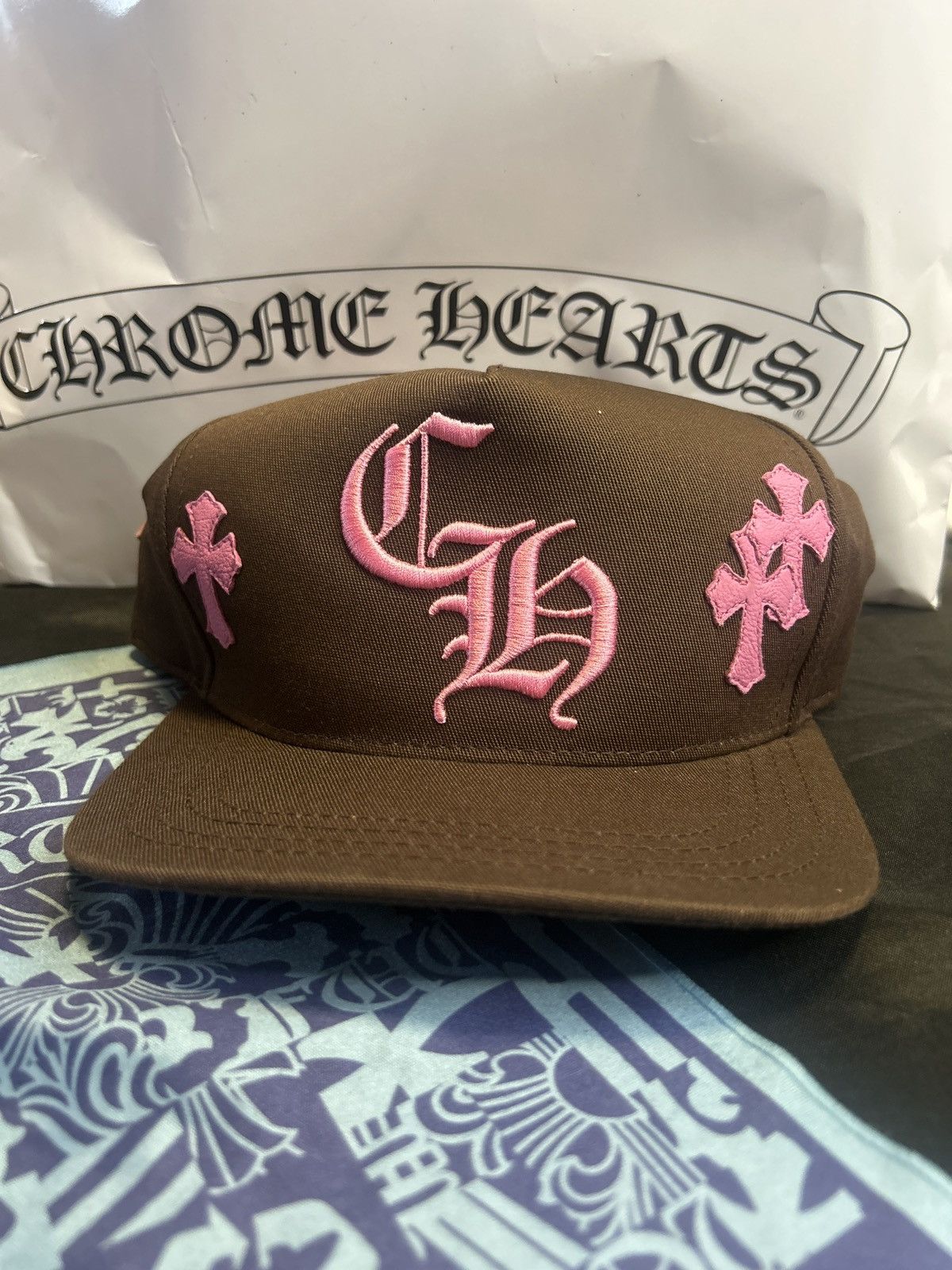 Chrome Hearts Chrome Hearts Pink/Brown Hat with Pink Patches. STUPID RARE. Size ONE SIZE - 9 Thumbnail