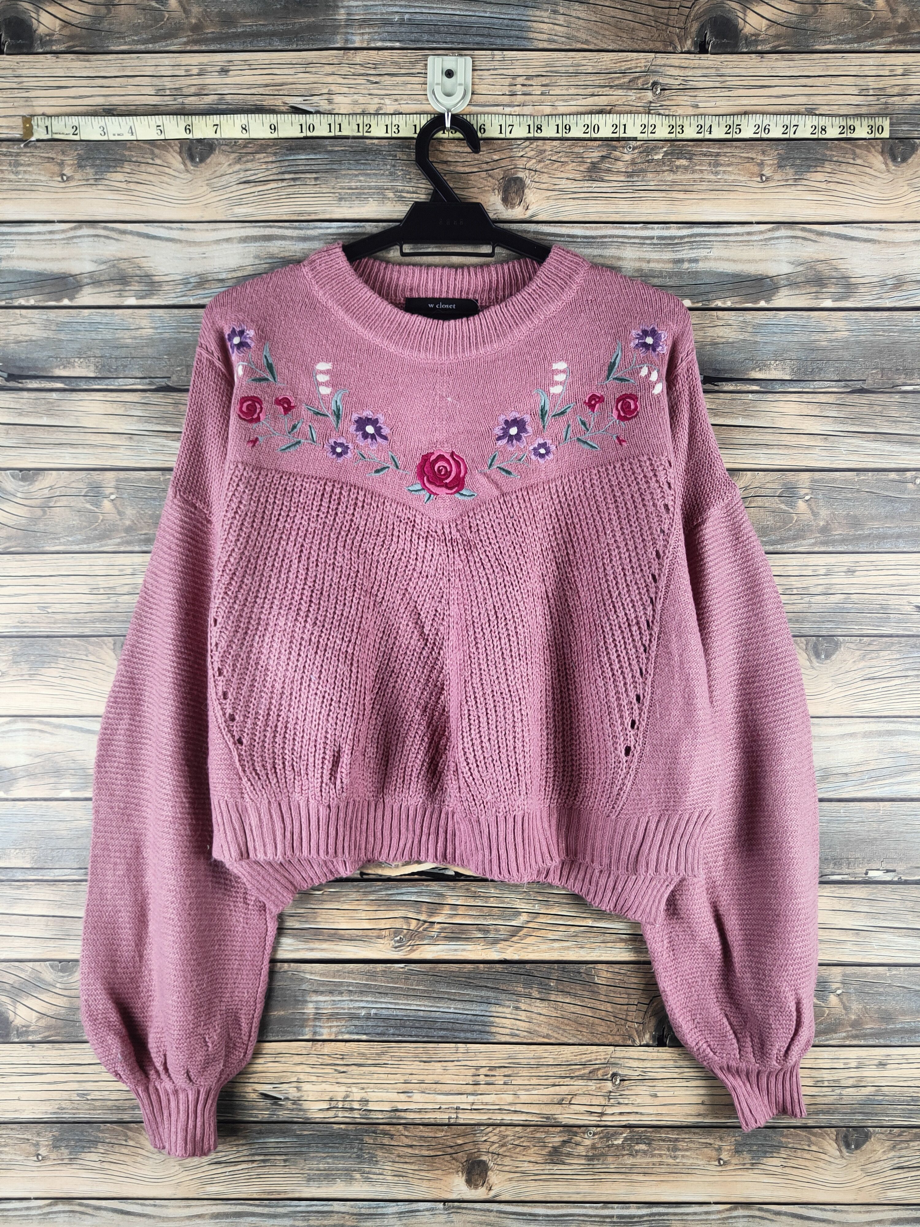 Japanese Brand DL W closet Pink Knitwear Crop Tops #46-972 Size L / US 10 / IT 46 - 1 Thumbnail