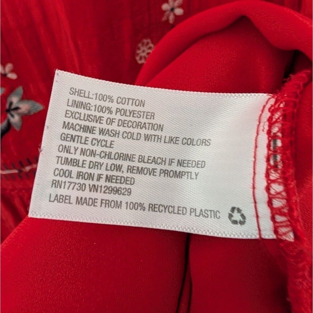 Designer Knox Rose Embroidered Floral Dress Womens Size XL Red Ruffle Size XL / US 12-14 / IT 48-50 - 9 Thumbnail