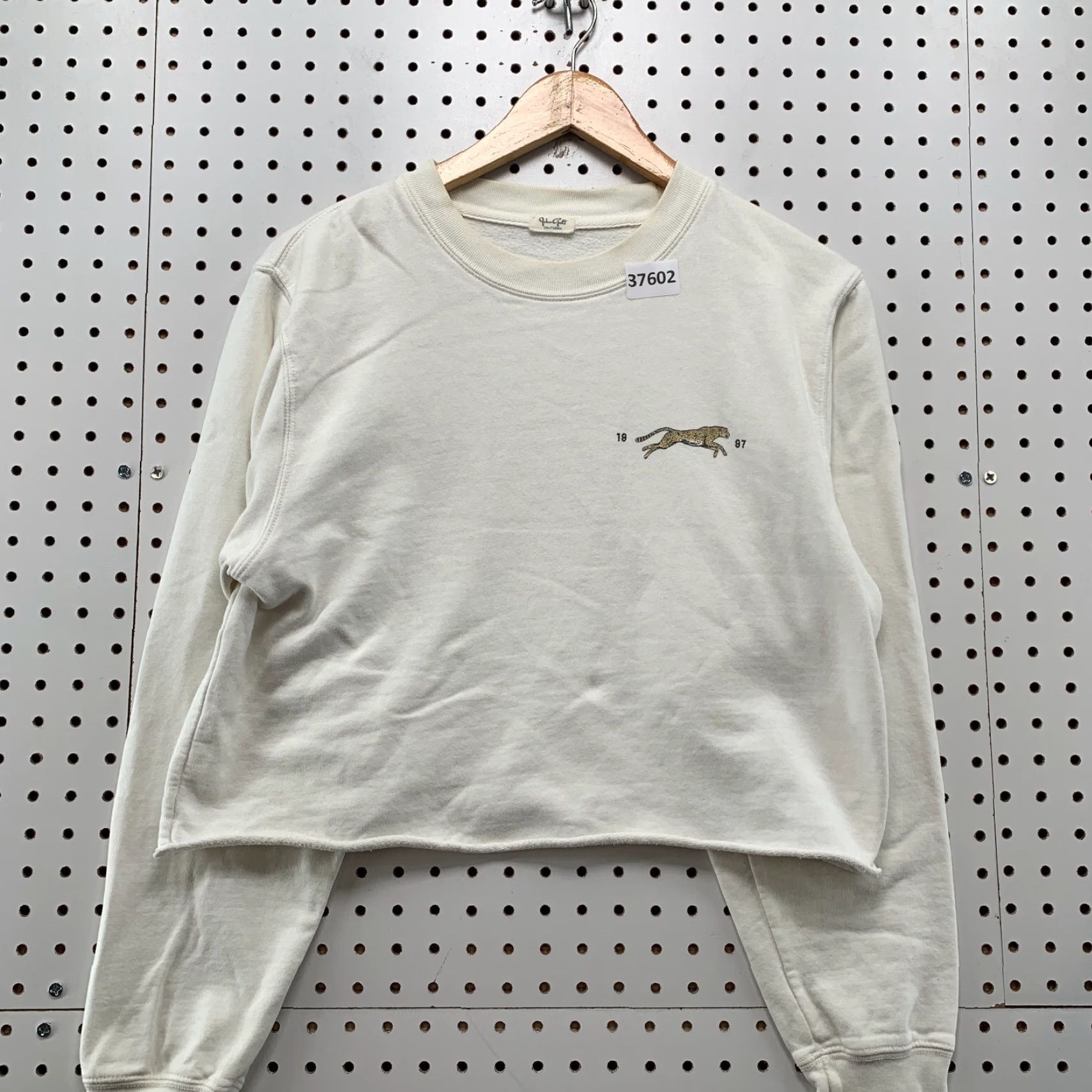 Vintage VINTAGE John Galt Brooklyn Bridge Motorcycle Crop Sweatshirt Womens One Size White Size ONE SIZE - 3 Thumbnail