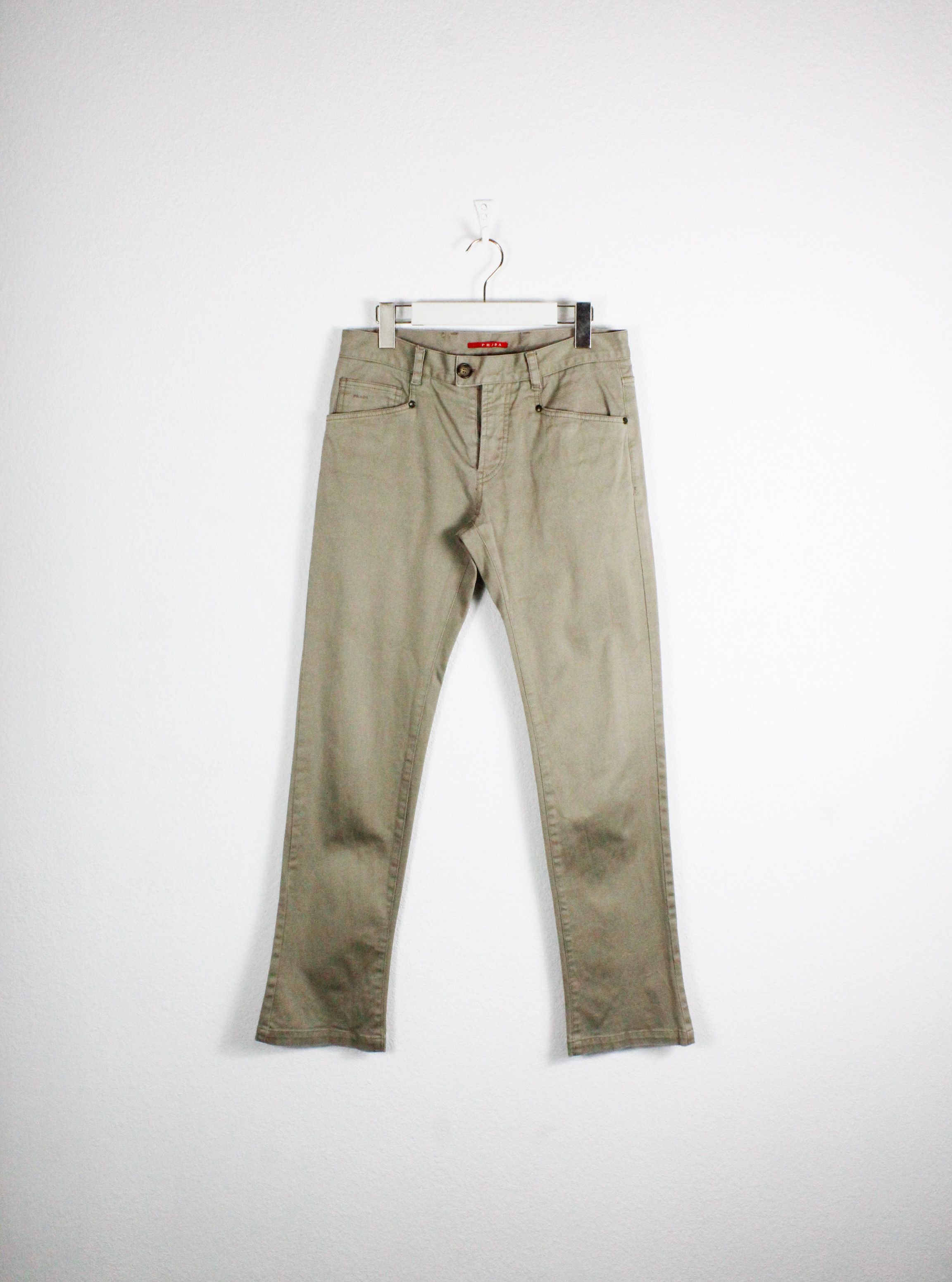 Prada Prada Logo Beige Denim Casual Jeans Pants 30 size Size US 30 / EU 46 - 1 Thumbnail