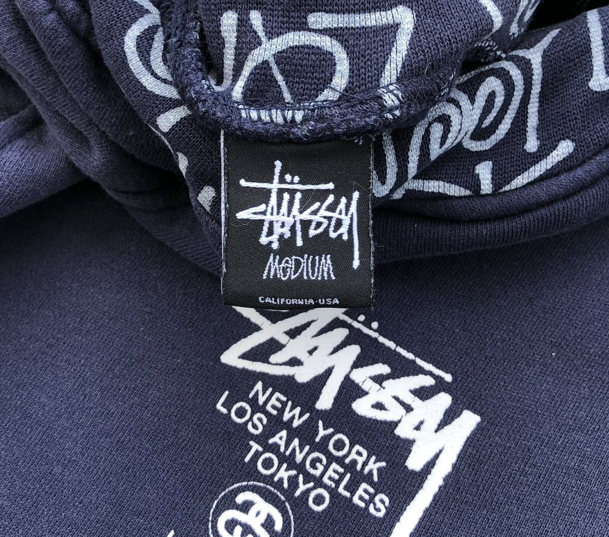 Stussy Vintage Stussy Japan Wordwide Blue Black Sweatpants Size US 32 / EU 48 - 11 Thumbnail