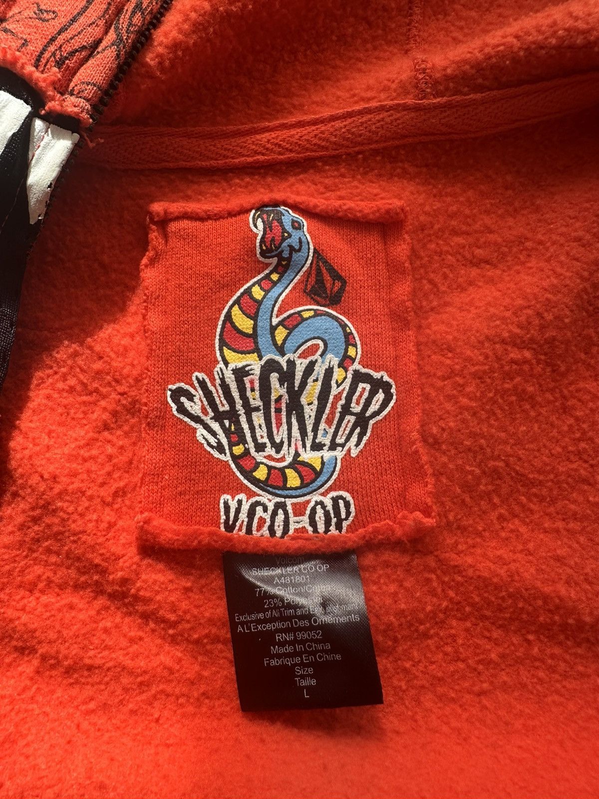 Volcom Rare Ryan Sheckler x Volcom Full Zip Orange Monster Hoodie Size US L / EU 52-54 / 3 - 3 Thumbnail