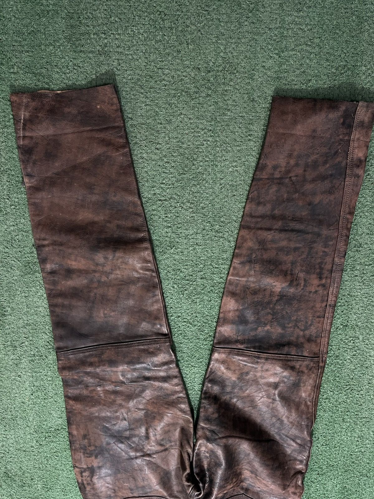 Vintage Vintage leather pants moto pants limited cowhide nubuku Size US 36 / EU 52 - 10 Thumbnail