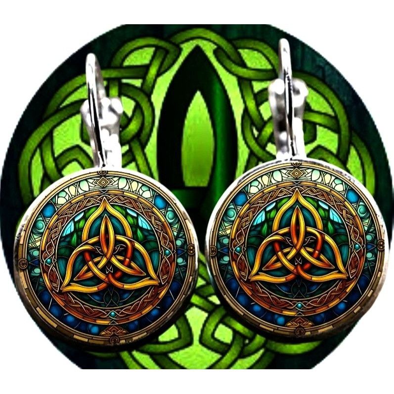 Handmade Celtic Knot Earrings Irish Dancing Girl Parade Trinity Symbo Size ONE SIZE - 4 Thumbnail