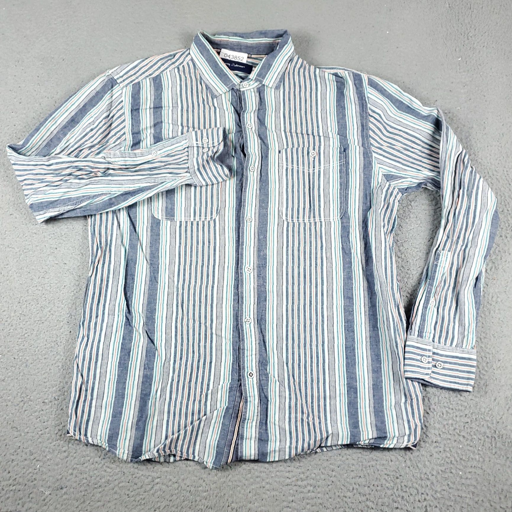 Tommy Bahama Tommy Bahama Shirt Mens Large Blue Striped Cotton Linen Button Up Long Sleeve Shirt Size US L / EU 52-54 / 3 - 2 Thumbnail