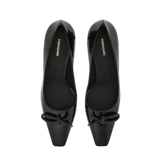 Salvatore Ferragamo o1s1rm0924 Asymmetric Bow Pumps in Black Size US 8.5 / IT 38.5 - 4 Thumbnail
