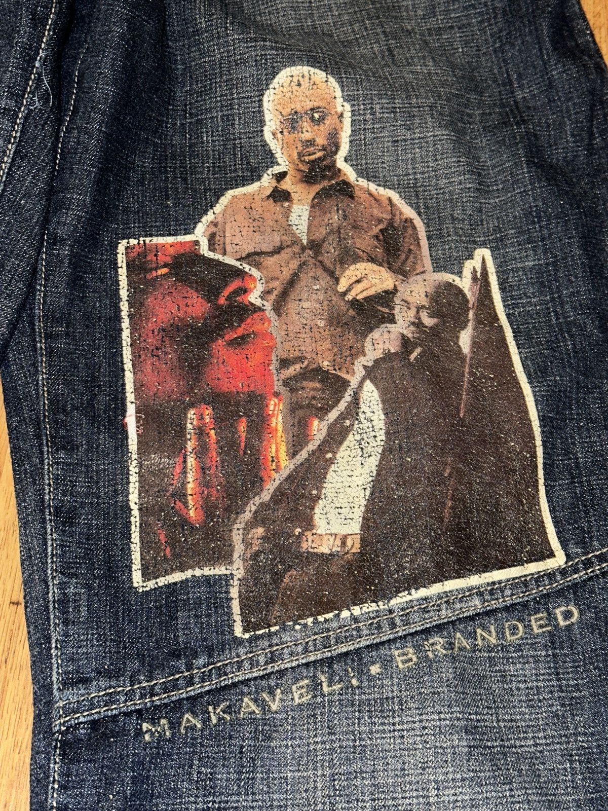 Makaveli Y2K Vtg MAKAVELI Branded 2Pac Tupac Screenprint Baggy Jeans Size US 32 / EU 48 - 2 Thumbnail