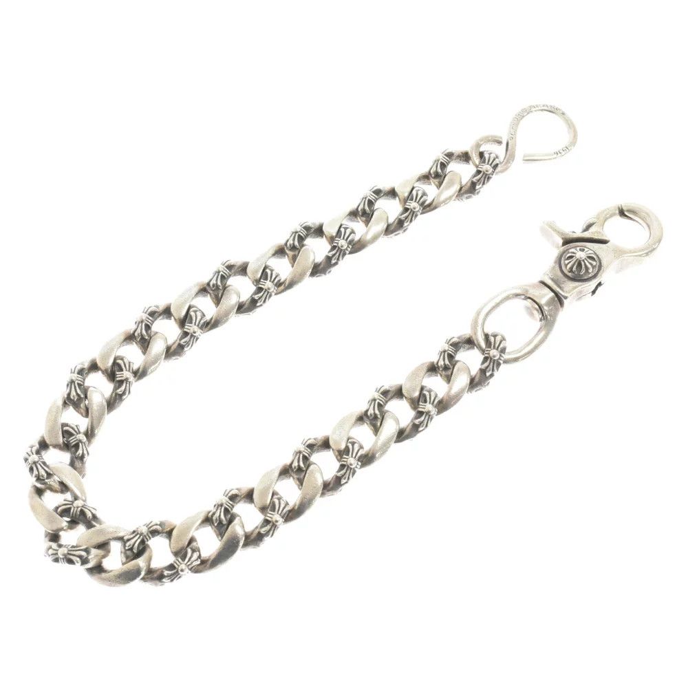image of Chrome Hearts Fancy Link Wallet Chain in Silver, Men's