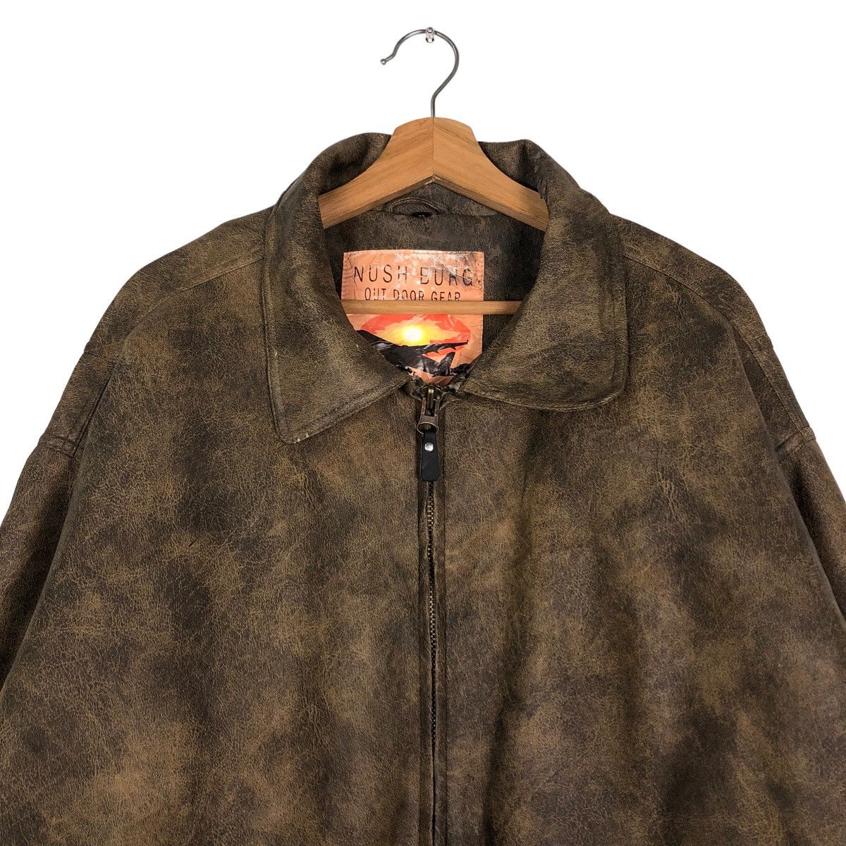 Japanese Brand 🔥Vtg Bomber Leather Jacket Parachute Nush Burg Military Size US L / EU 52-54 / 3 - 3 Thumbnail