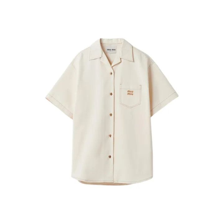 Miu Miu Miu Miu SS24 Logo Embroidered Short Sleeve Dress 0079 Size S / US 4 / IT 40 - 1 Thumbnail