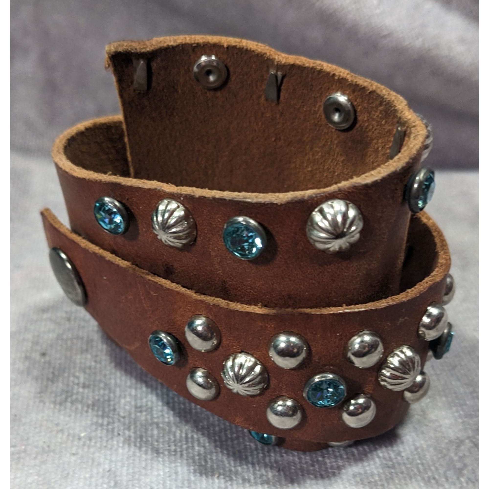 Other Handmade Western Glam Tapered Leather Wrap Bracelet With Stu Size ONE SIZE - 8 Thumbnail