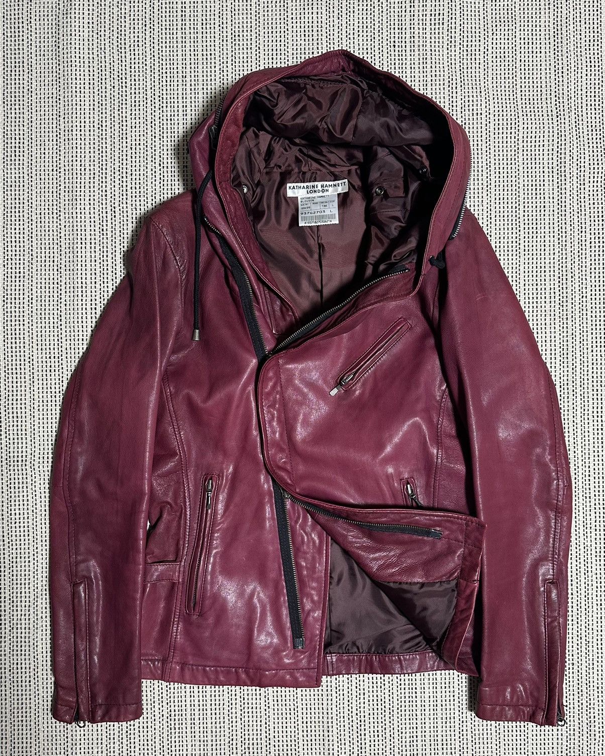 If Six Was Nine Katharine Hamnett London Alien Hood Leather Jacket Size US L / EU 52-54 / 3 - 5 Thumbnail