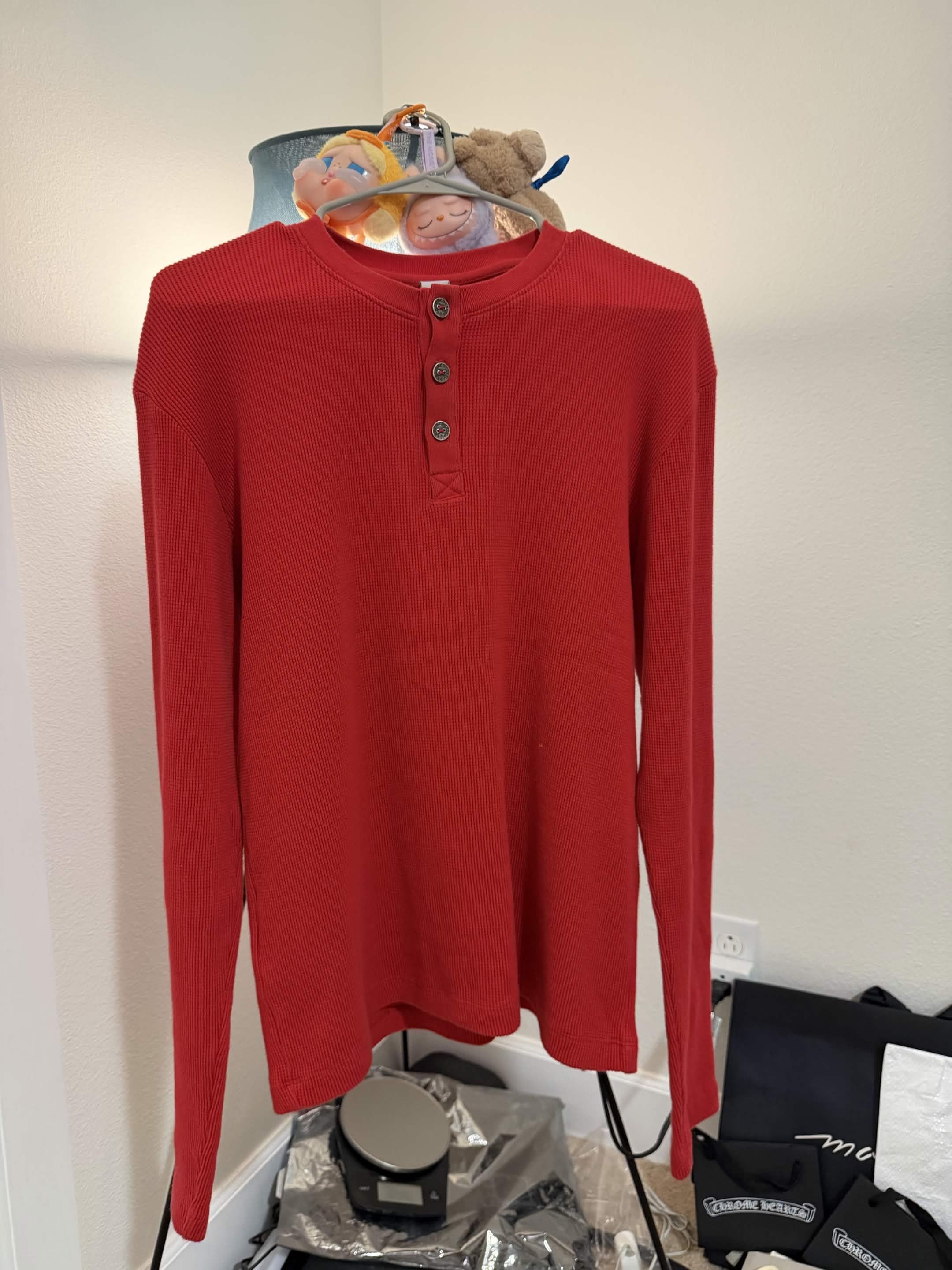Chrome Hearts Triple embroidered cross thermal waffle knit Henley Size US M / EU 48-50 / 2 - 1 Thumbnail