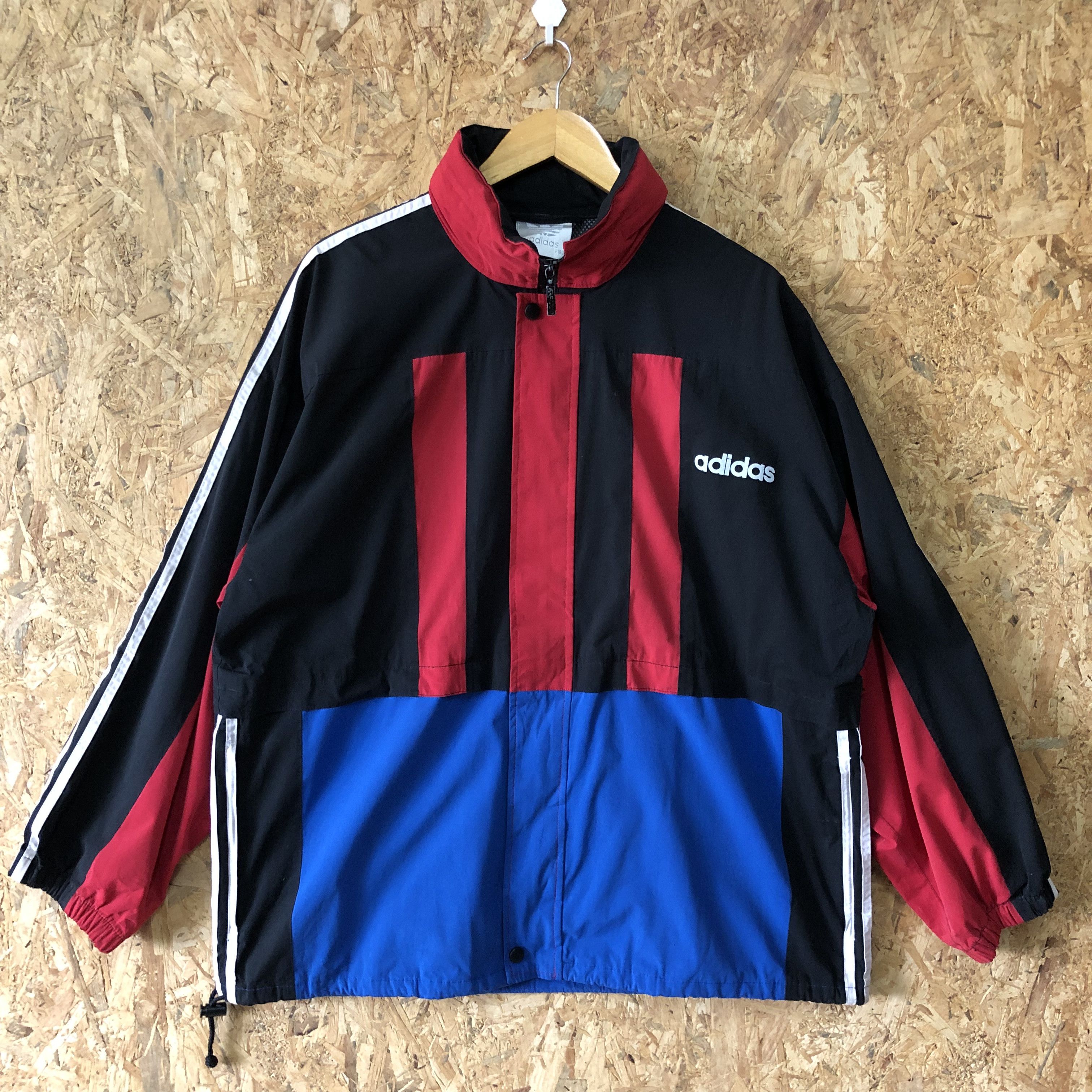 Adidas Vintage 90s Adidas Hoodie Windbreaker Jacket L Size Size US L / EU 52-54 / 3 - 1 Thumbnail