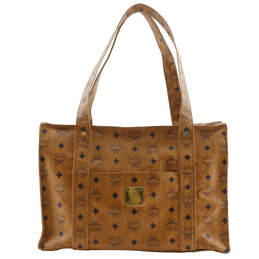 MCM Logogram Visetos Pvc Tote Bag Others Tote Bag in Brown, Men's