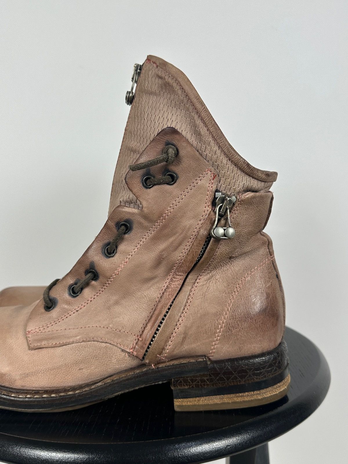 A.S.98 A.S.98. Airstep Leather Front Zip Biker Combat Ankle Boots Size US 10 / IT 40 - 14 Thumbnail