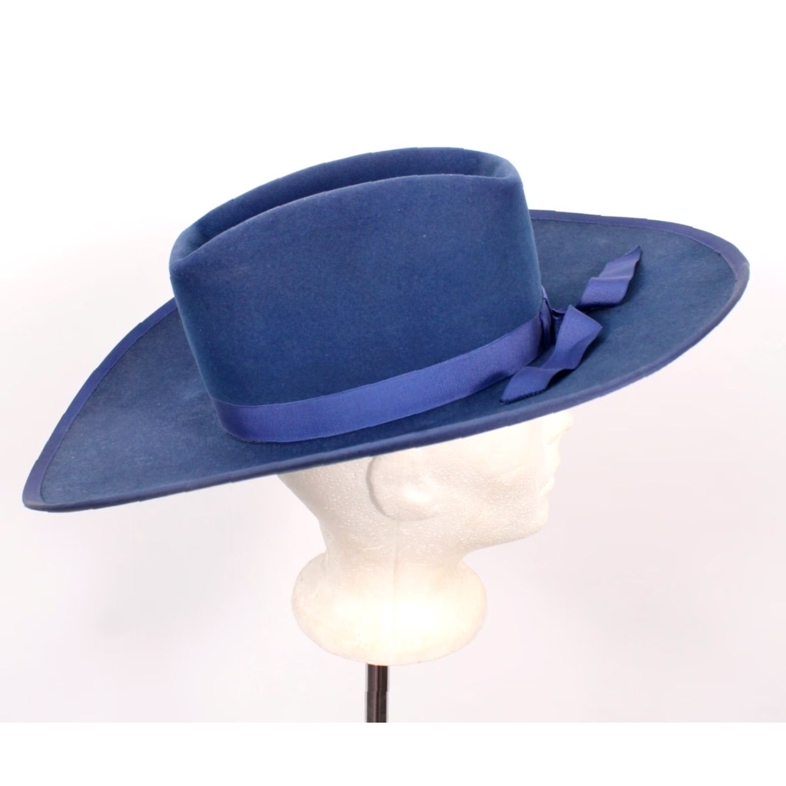 Vintage VTG 1950s Resistol Blue Cowboy Hat Sz 6 7/8 50s Western Rodeo Belle Hat Mens Size ONE SIZE - 4 Thumbnail