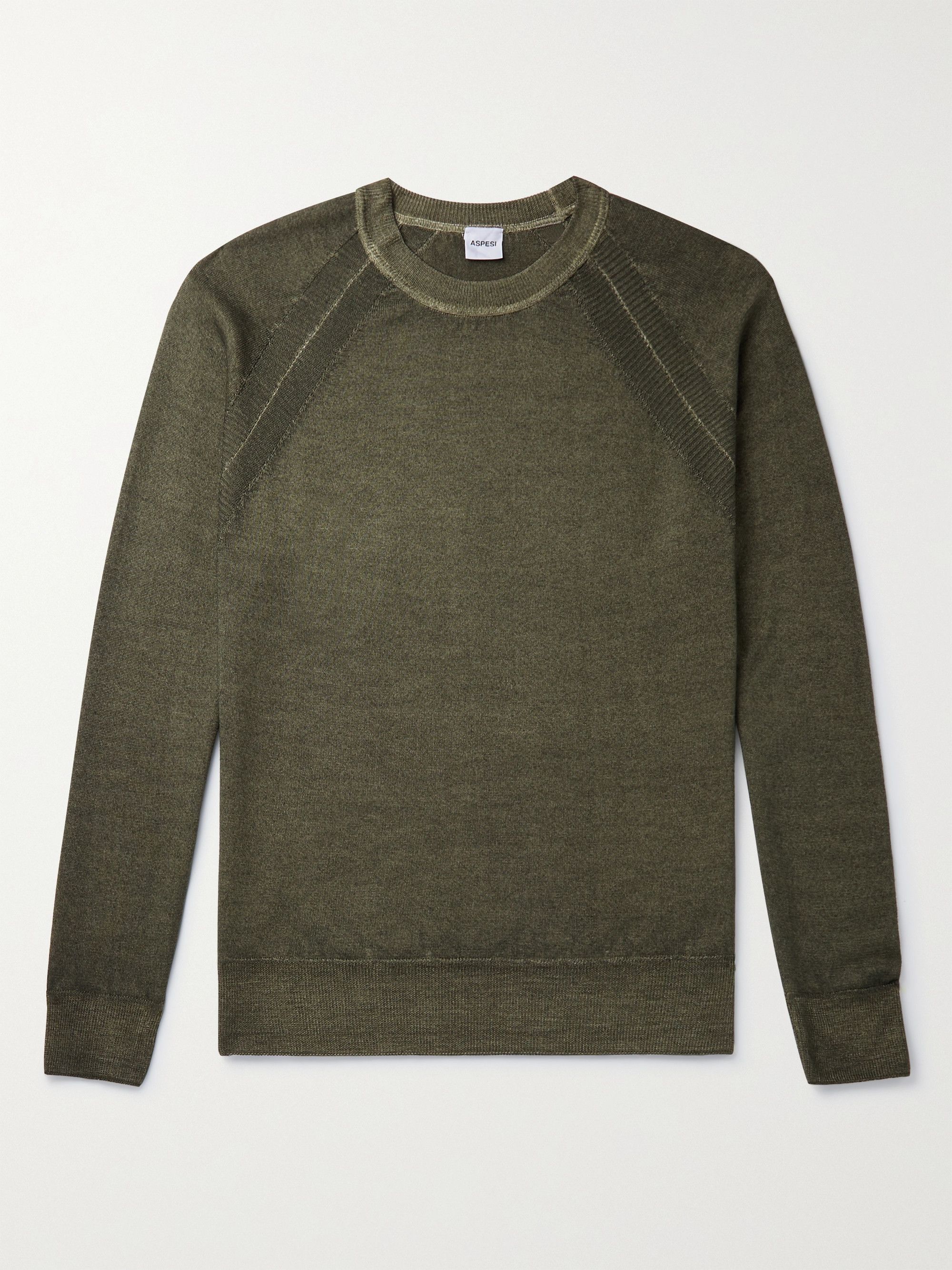 Aspesi Army Green Slim-Fit Wool Sweater IT46 Size US S / EU 44-46 / 1 - 1 Thumbnail