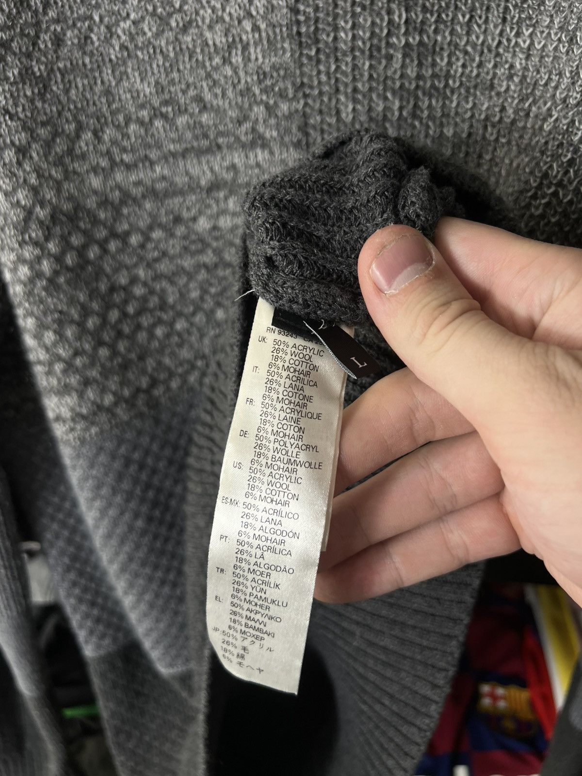 Diesel Diesel Knit Sweater Patchwork Grey Black Wool Mohair Size L Size US L / EU 52-54 / 3 - 8 Thumbnail