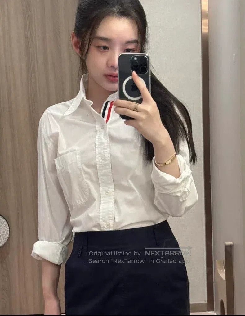 Thom Browne Thom Browne Oxford Cloth Basic White Shirt Size US XS / EU 42 / 0 - 7 Thumbnail