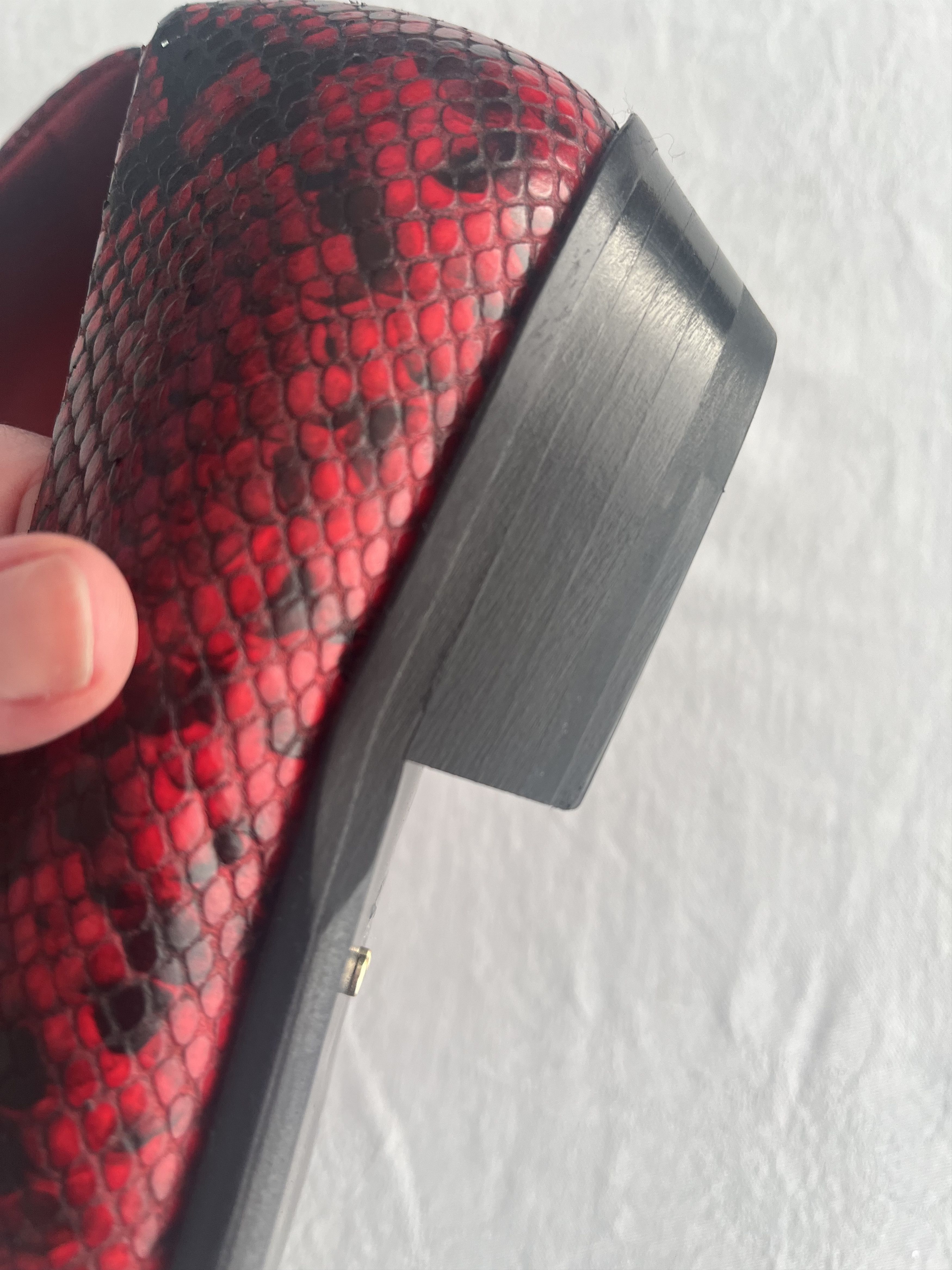 Paul Smith Red and black leather snakeskin design loafers/flats Size US 10 / IT 40 - 6 Thumbnail