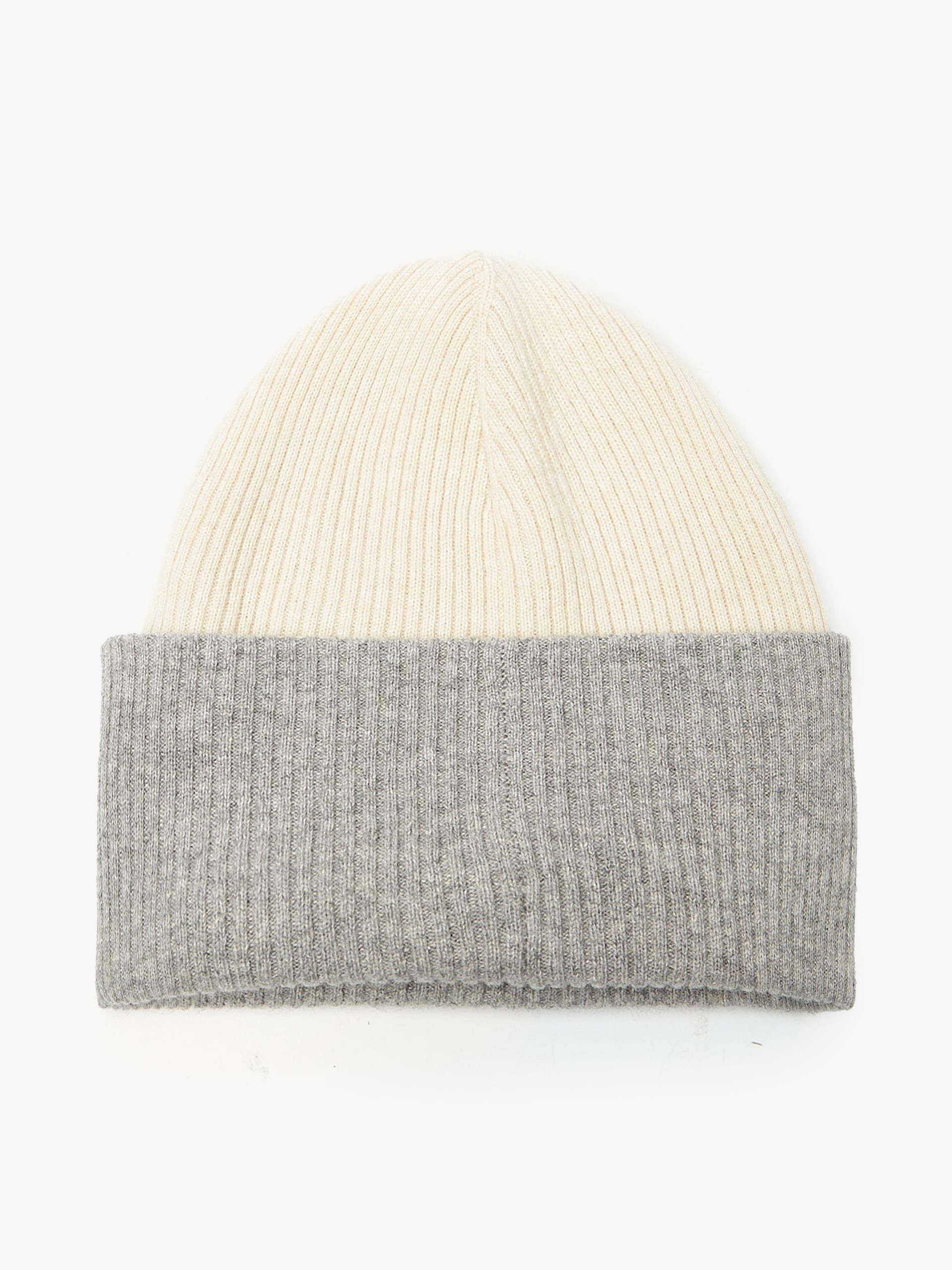 Brunello Cucinelli Gray nad Beige Cashmere Beanie Size ONE SIZE - 1 Thumbnail
